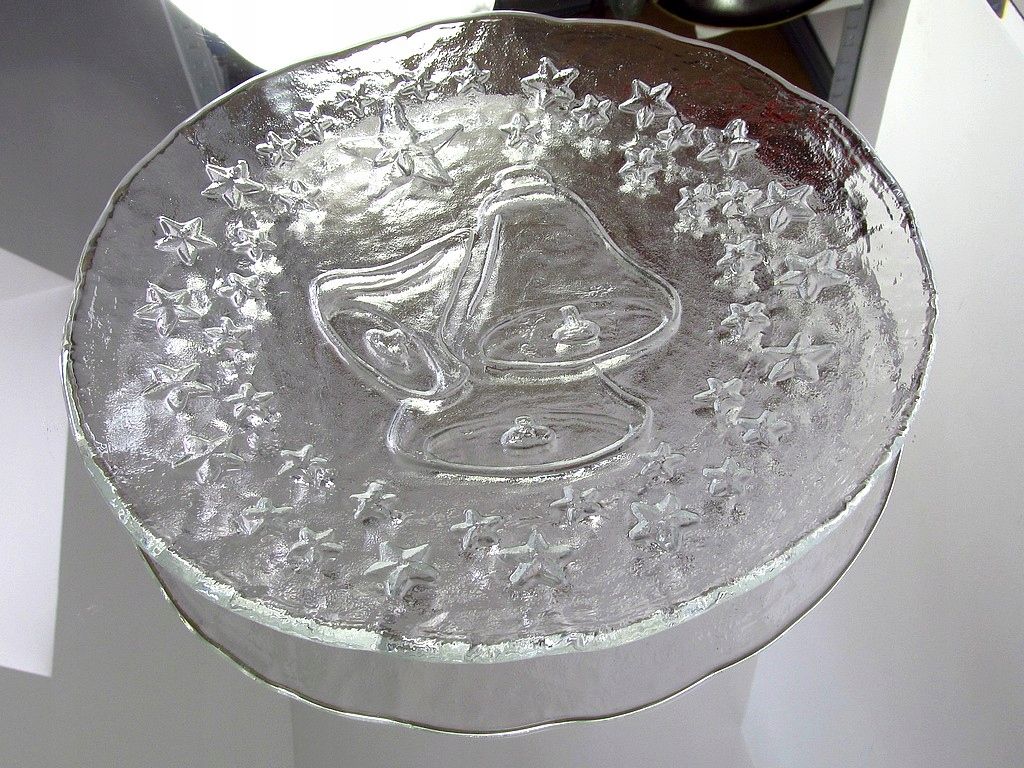 kryształowa lodowa patera dzwonki gwiazdy 1970
