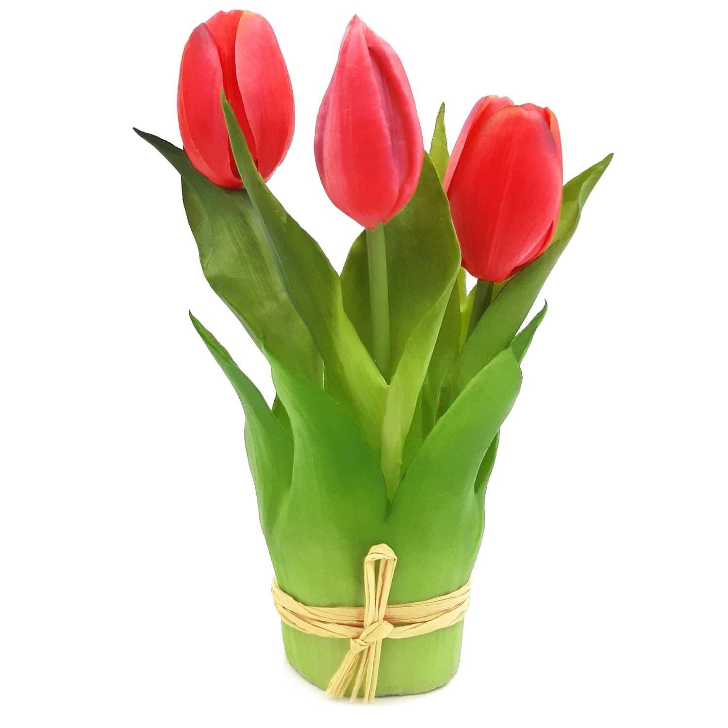 Tulipany silikonowe w wiązce bukiet tulipanów kompozycja kolory