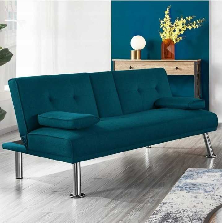 Kanapa sofa Yaheetech 613684 rozkładana z uchwytem na kubek 94x81,5x75