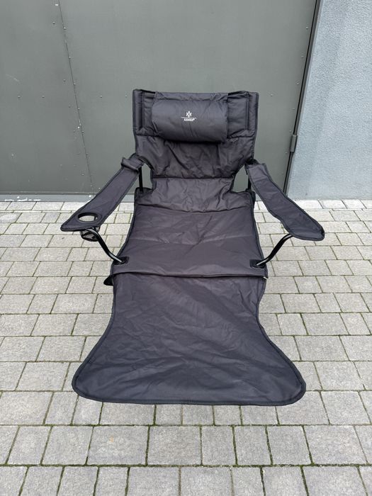 Leżak kempingowy 2 w 1 do 160 kg | łóżko polowe składane