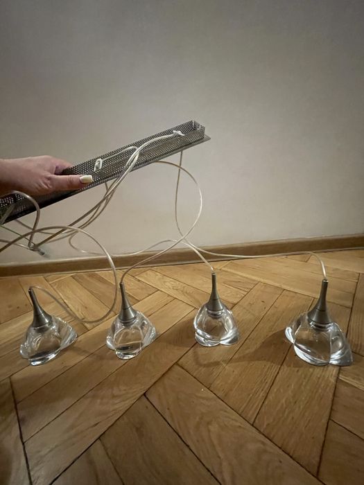 Lampa nad stół kwiatki szklana