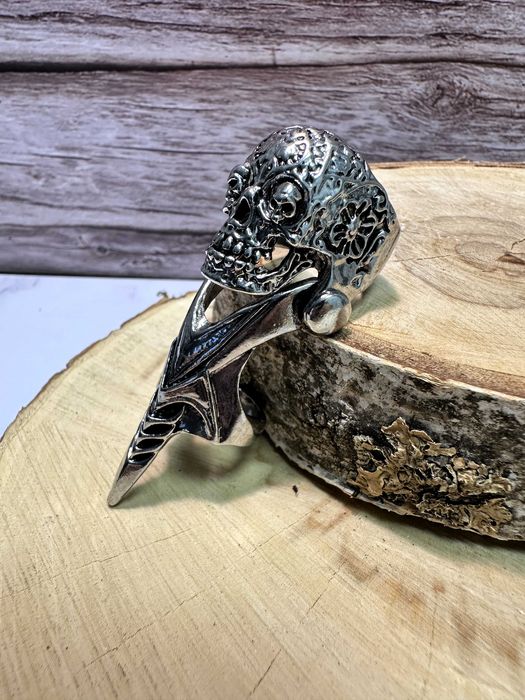 Pierścień z pazurem Czaszka Skull Punk Rock Czacha Death