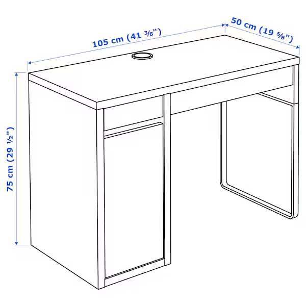 Biurko + nadstawka biurka Ikea Micke brąz czarnobrąz