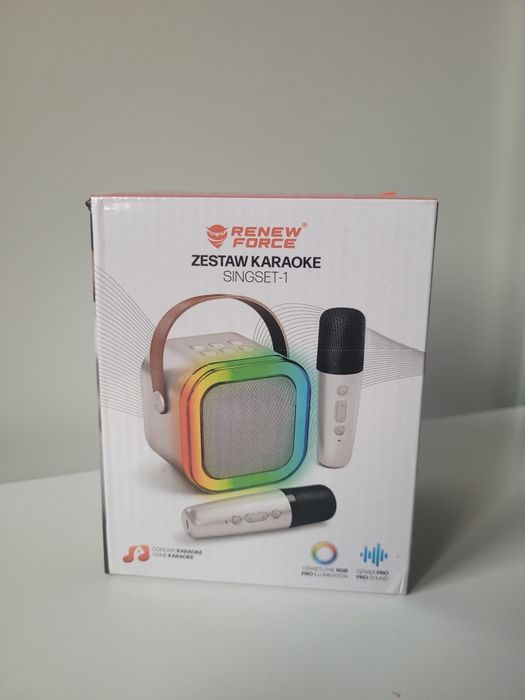 Nowy głośnik mini bluetooth z mikrofonami ecru