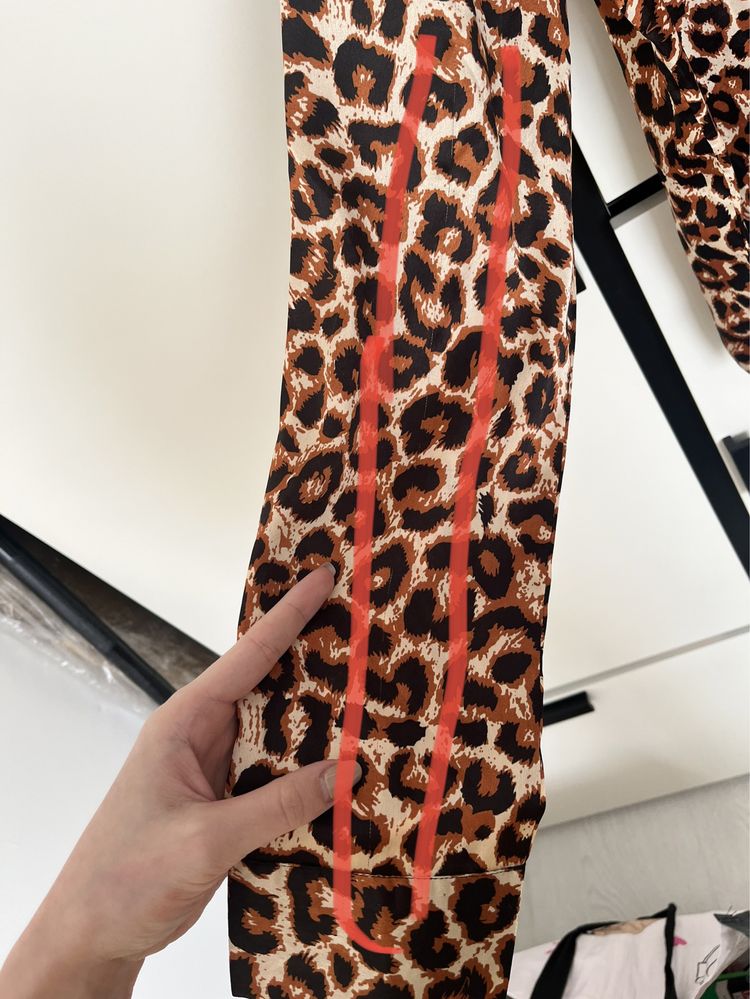 A’la satynowa koszula oversize panterka leopard
