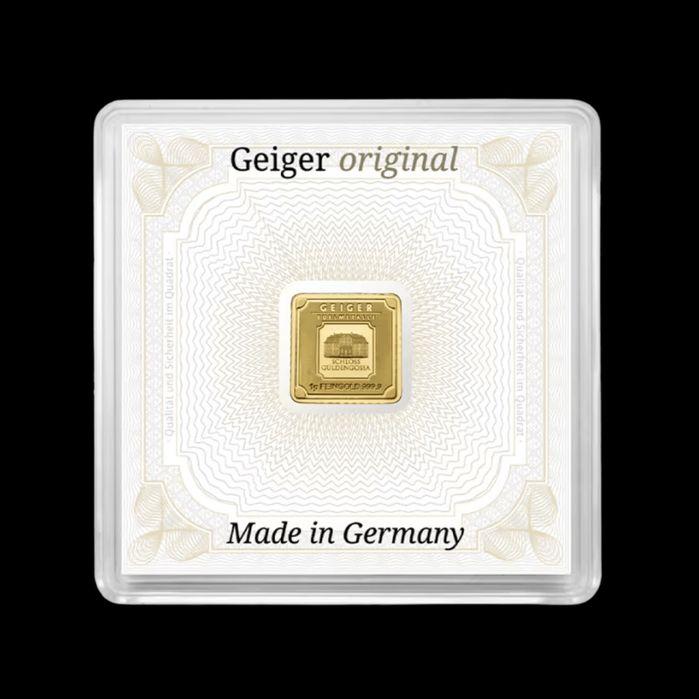 Barra de ouro Geiger Original de 1g em cápsula