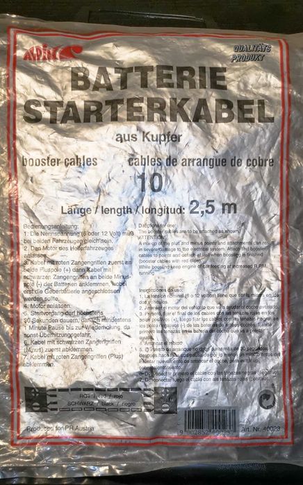 Cabos de Bateria em cobre (2,5 mts)