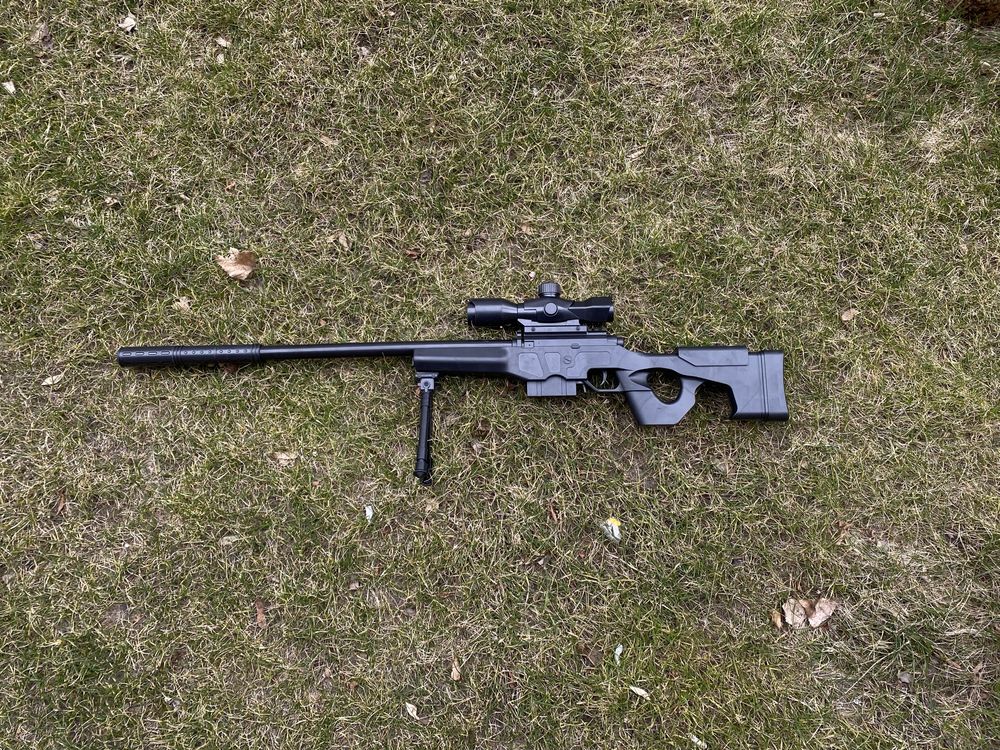 Снайперська гвинтівка 80см AWM Profi PUBG з оптикою, сошками, глушник