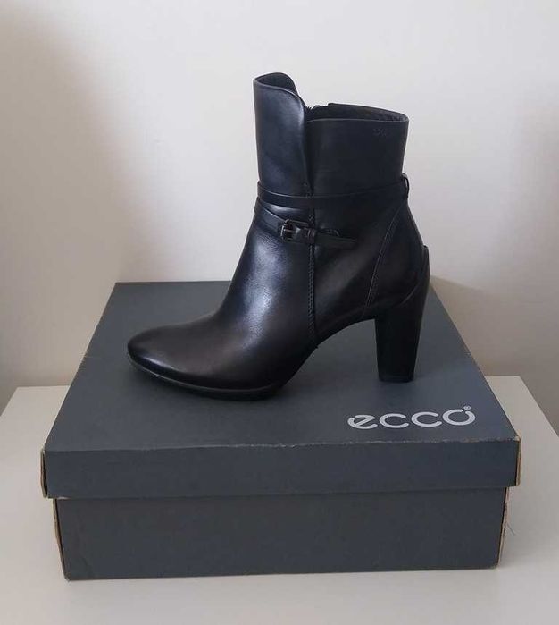 ECCO Sculptured R 38 Czarne wygodne botki jak nowe / 600 zł