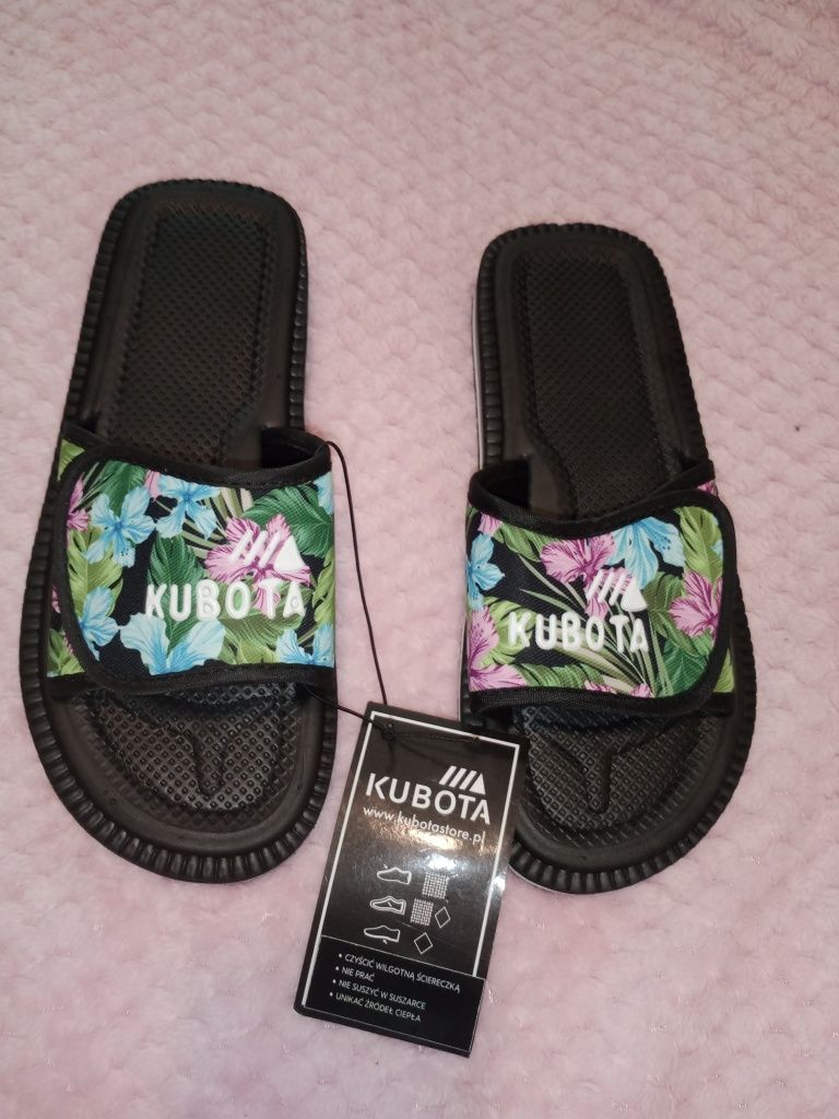 Kubota klapki damskie kwiaty nowe z metką 38