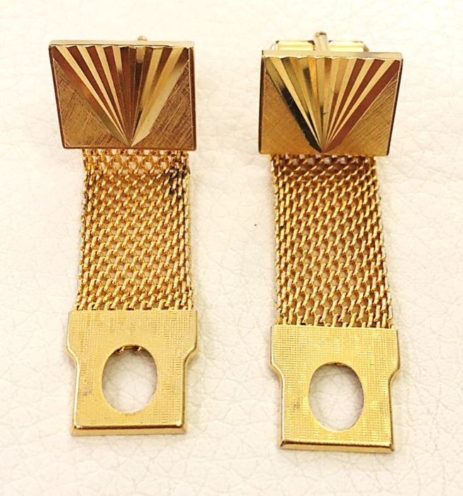 botões de punho elegantes vintage plaque ouro