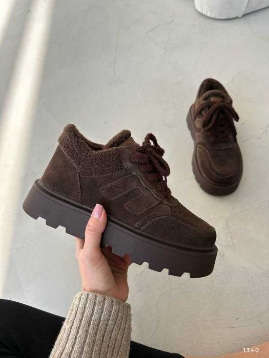 Зимові черевики шоколад хутро teddy, зимние ботинки шоколад 36-40р