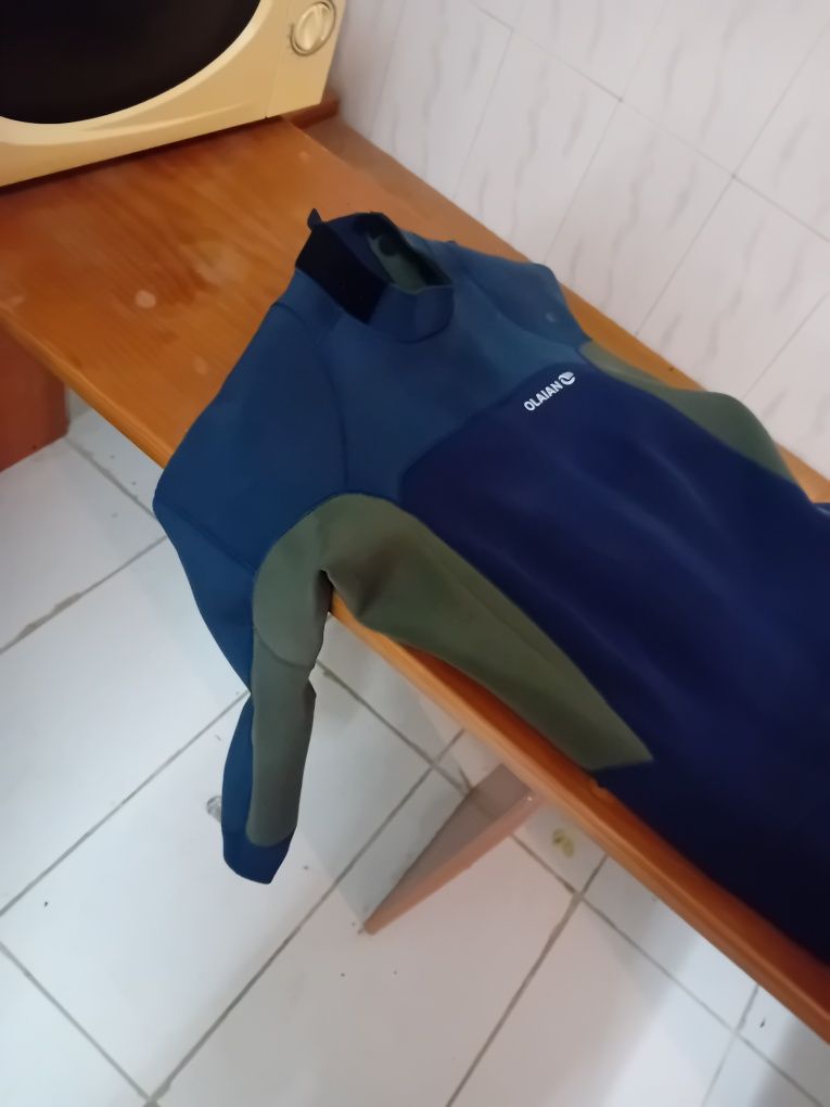 Fato de surf e mergulho p/ homem Olaian 500 neopreno   3/2  azul caqu