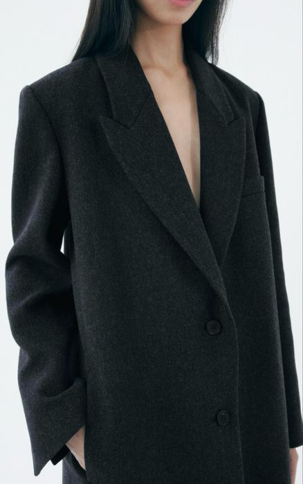 Płaszcz Zara grafitowy oversize M 40 zw collection glamour