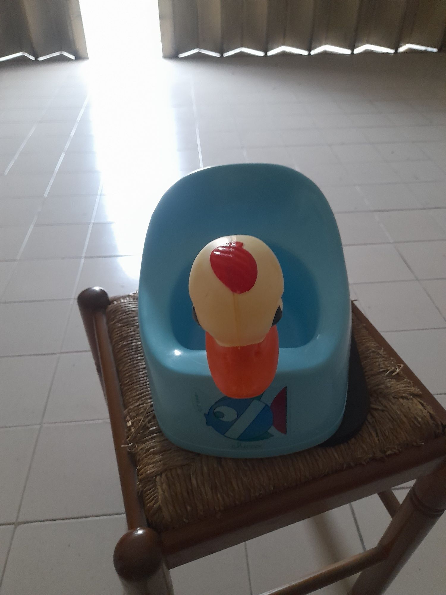 Penico azul claro.
