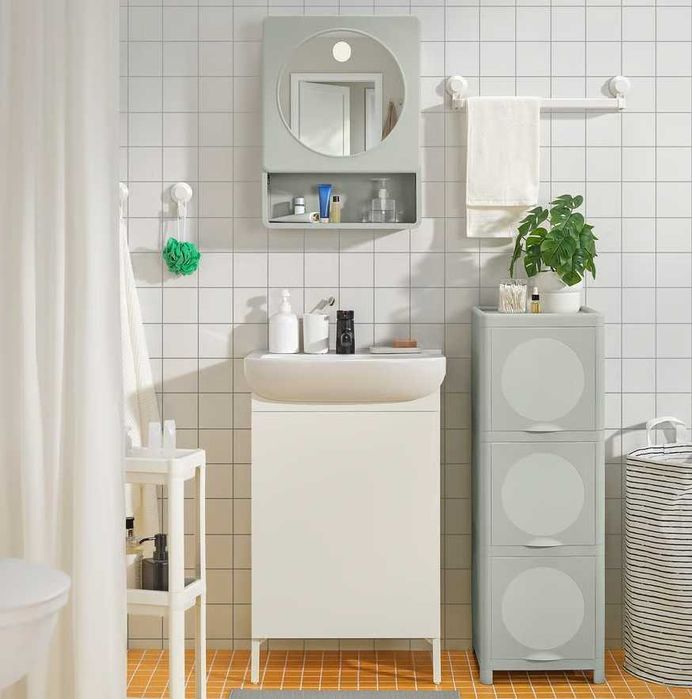 VÖSJÖN - Armário 3 portas  verde + IVÖSJÖN Armário espelhado