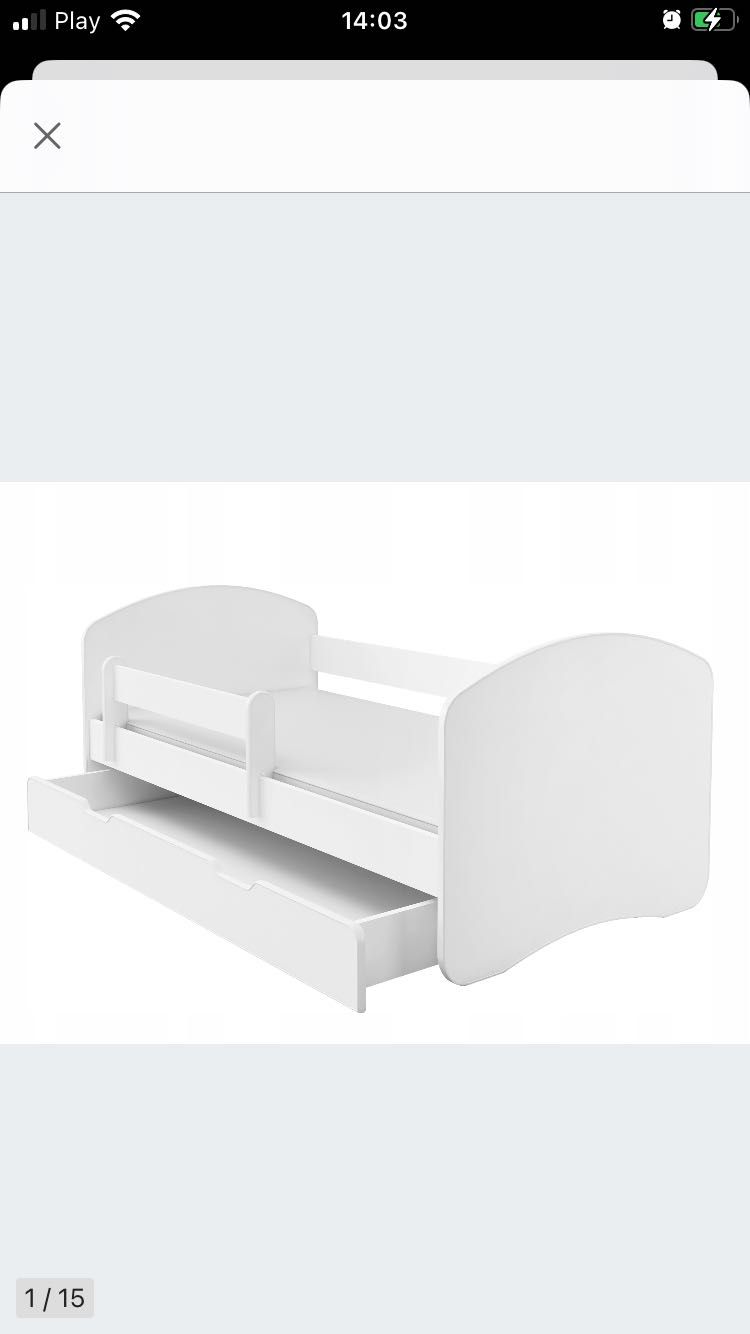 Łóżko białe 180x80 ACMA ll szuflada + dwa materace gratis