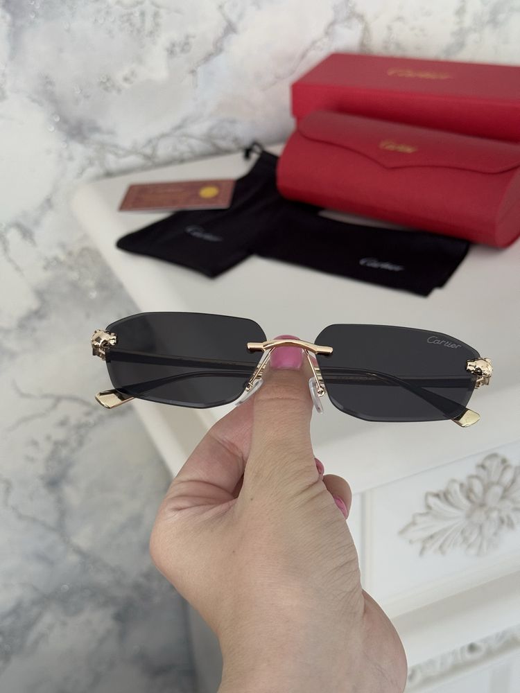 Солнцезащитные очки cartier полный комплект новая модель тренд 2025