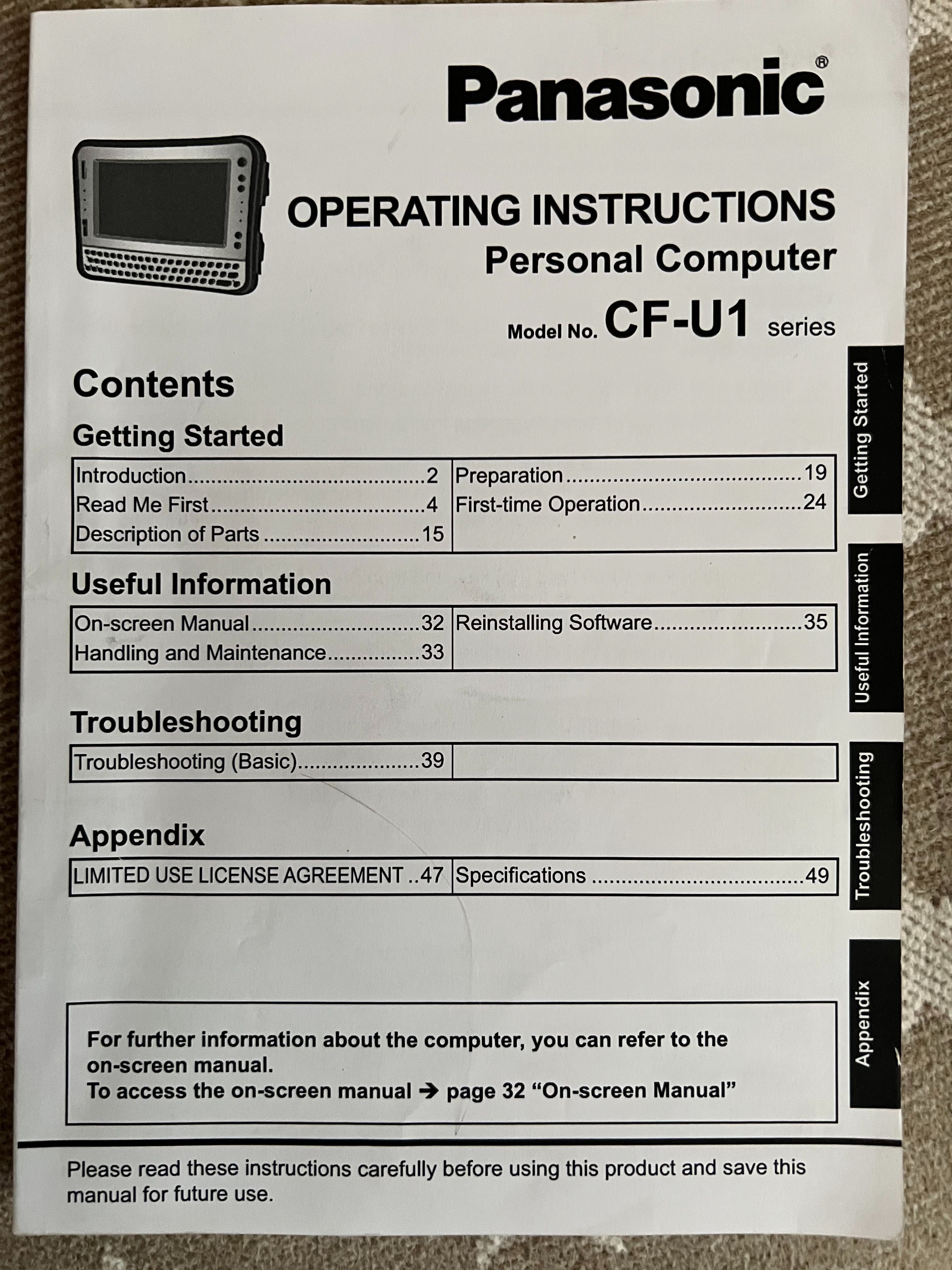 UMPC Panasonic CF-U1