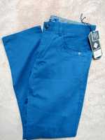 Nowe męskie spodnie elegnackie długie niebieskie bawełna
