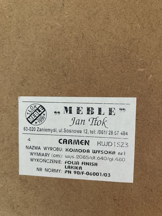 Komplet mebli (komoda, słupek, stolik po TV)