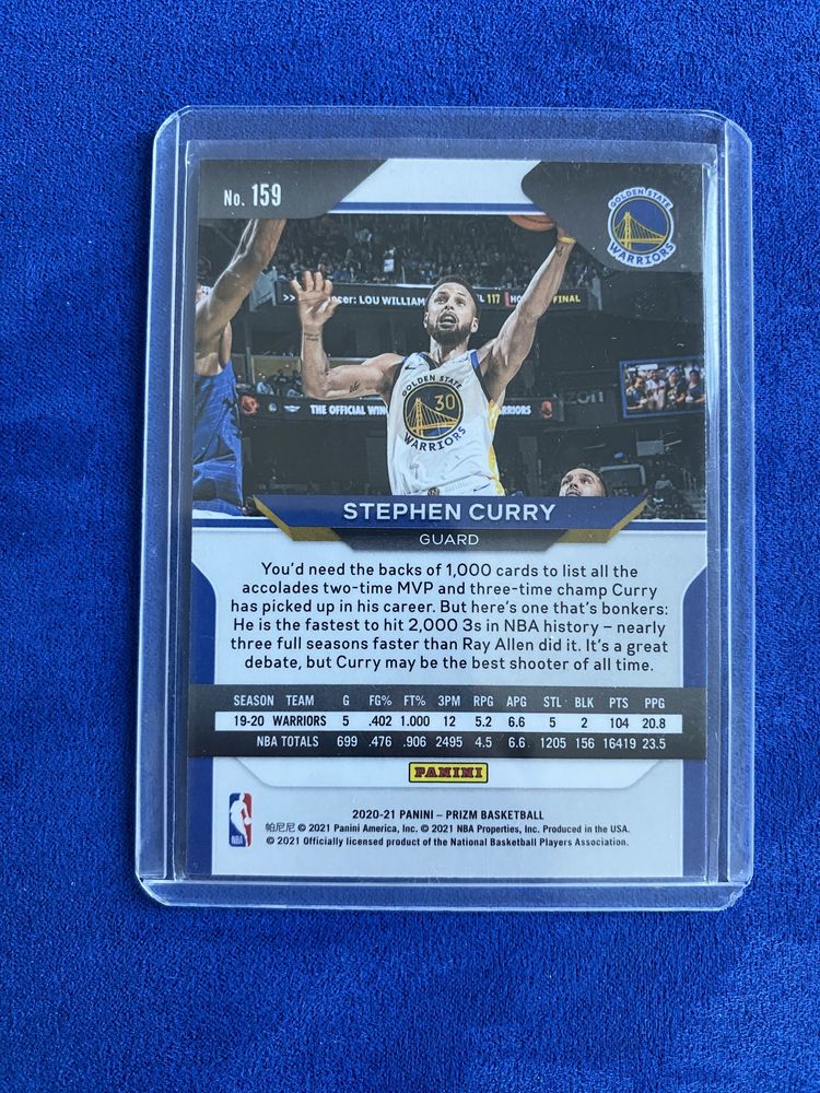 Stephen Curry Golden State Warriors NBA Carta Panini Prizm