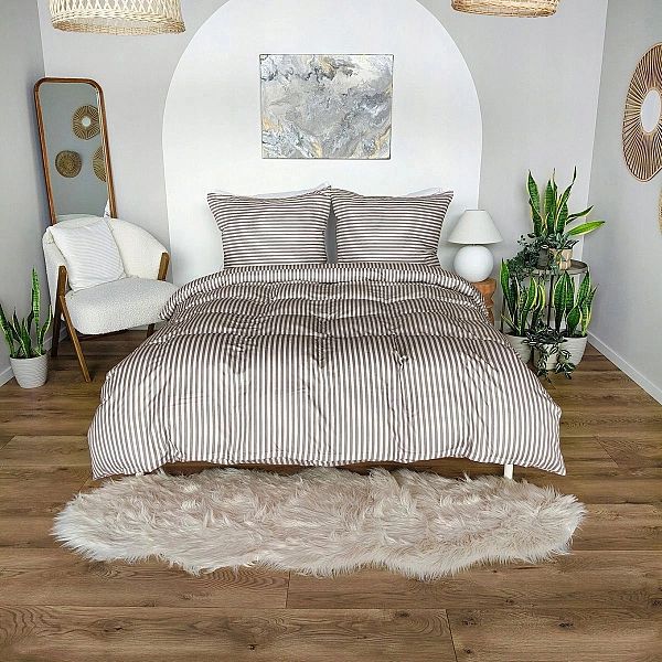 Pościel 140x200 MIKROFIBRA poszewka 70x80 KOMPLET Eusebia Home W PASY