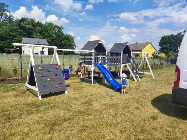 %RATY%  D8 Duży plac zabaw z mostkiem domek dla dzieci MONTAŻ GRATIS