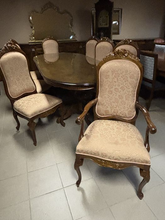 Piękny Włoski Stół 240 cm 8 Krzeseł / Foteli Meble Stylowe Italy