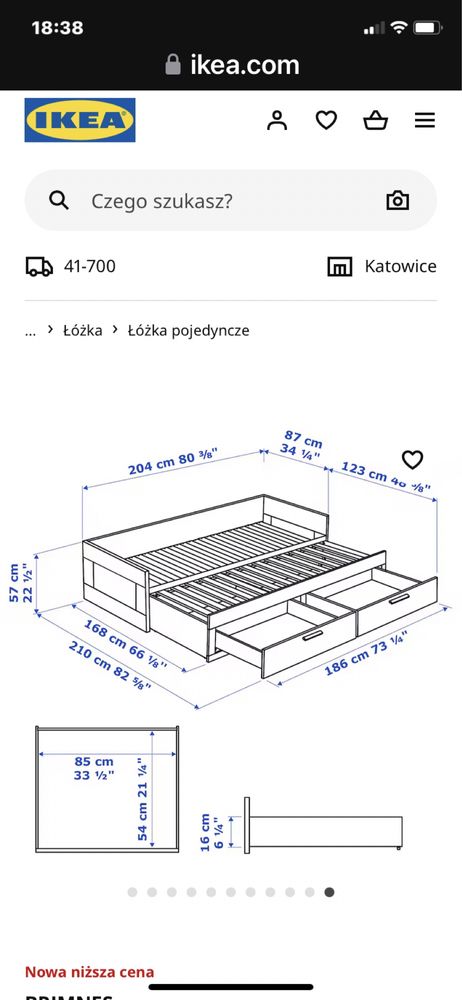 Łóżko rozkladane IKEA