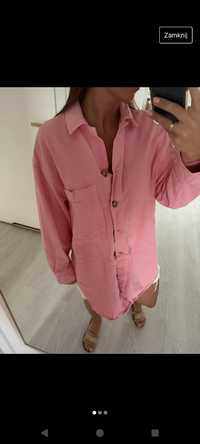 Koszula różowa zara M kurtka katana