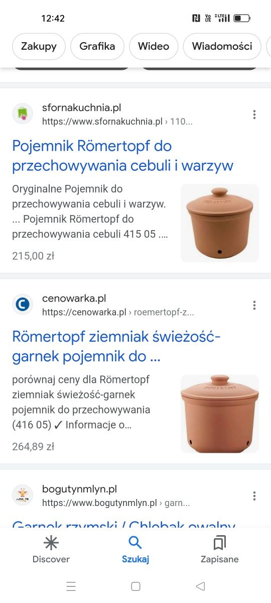 Nowy biały pojemnik (garnek) gliniany Romertopf art.nr.419.04