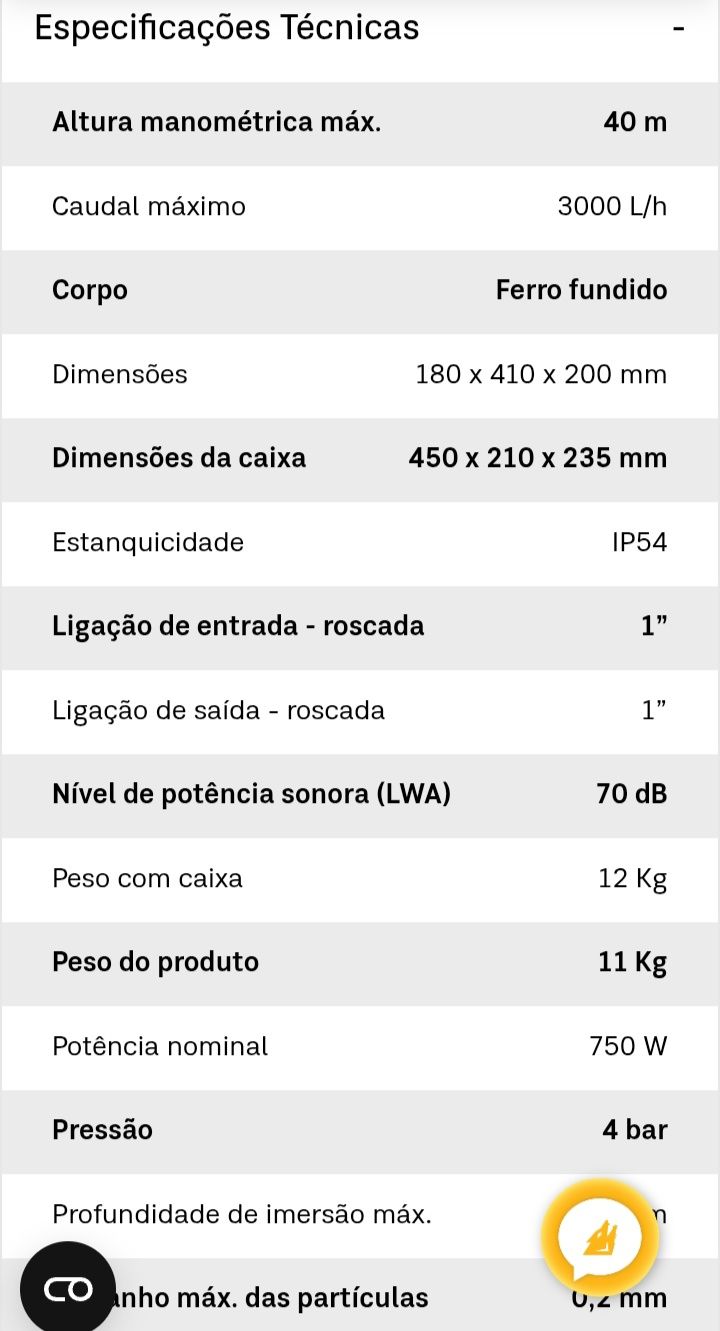 Eletrobomba Auto-Ferrante 750 W