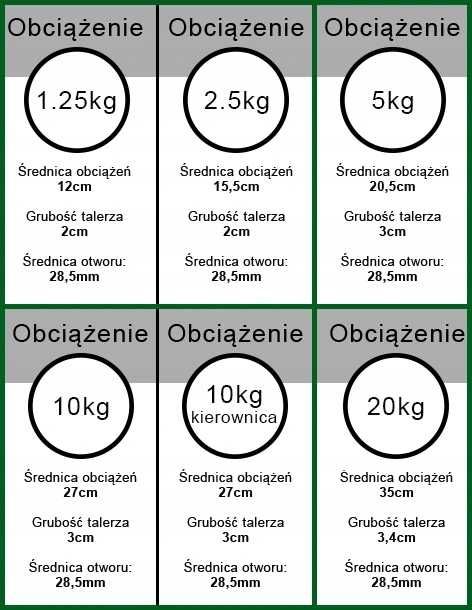 Obciążenie żeliwne talerz 2x5kg zestaw 10kg 31mm