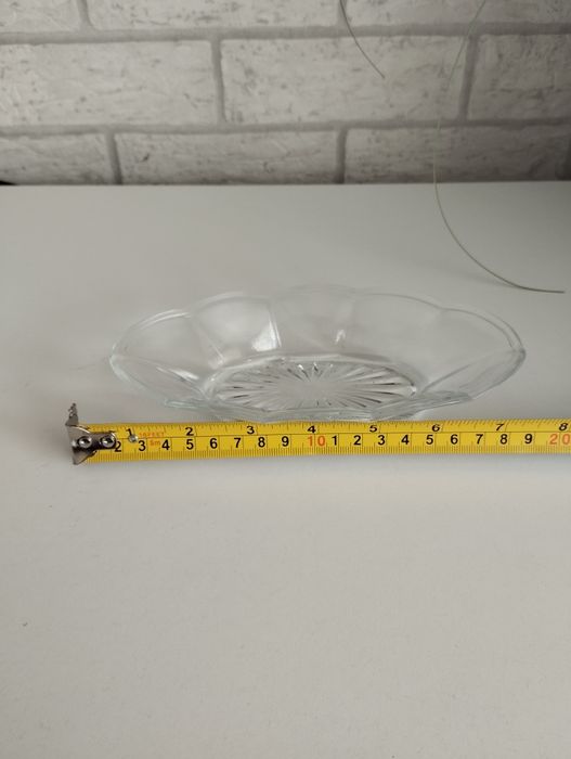Szklany mały półmisek PRL-U