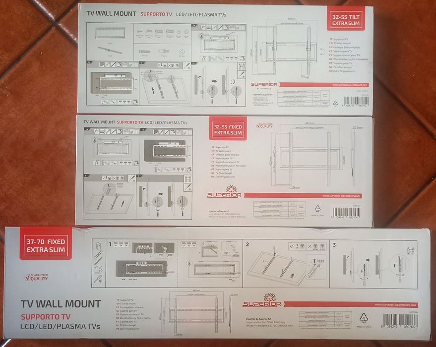 Suporte de parede Fixos/Tilt e Full Motion para TV / Monitores LCD Led