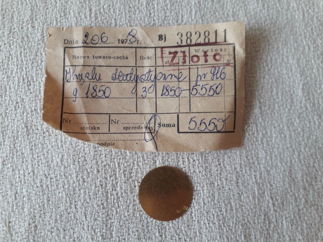 Złoto krążek pr. 916, 1,84 g