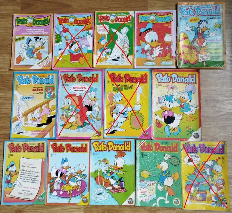 Conjuntos de 10 Revistas Antigas do Pato Donald à Escolha