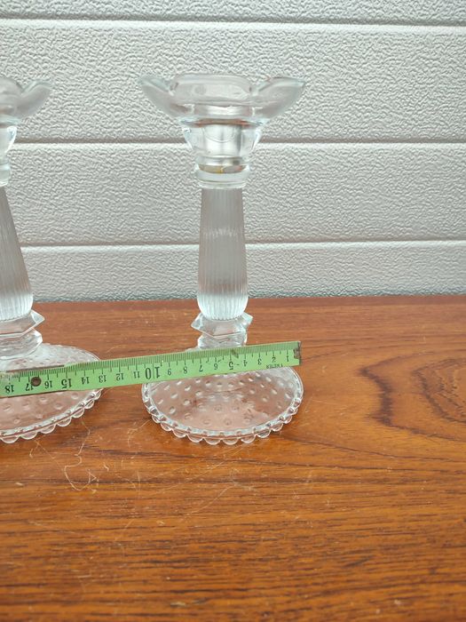 Szklane świeczniki w stylu Art Deco - lata 30 - Design - vintage - D