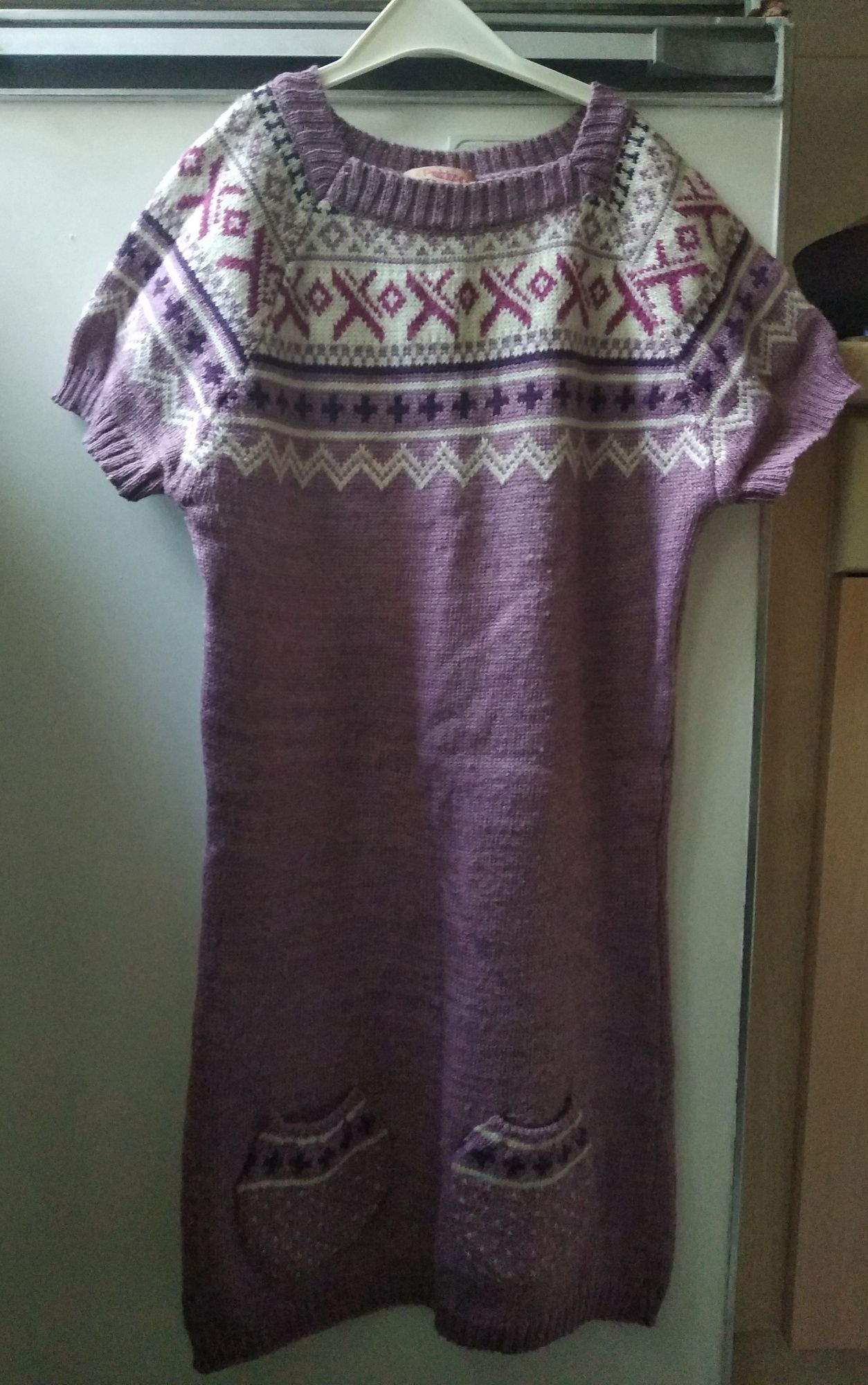 Шерстяной платье туника свитер р.42