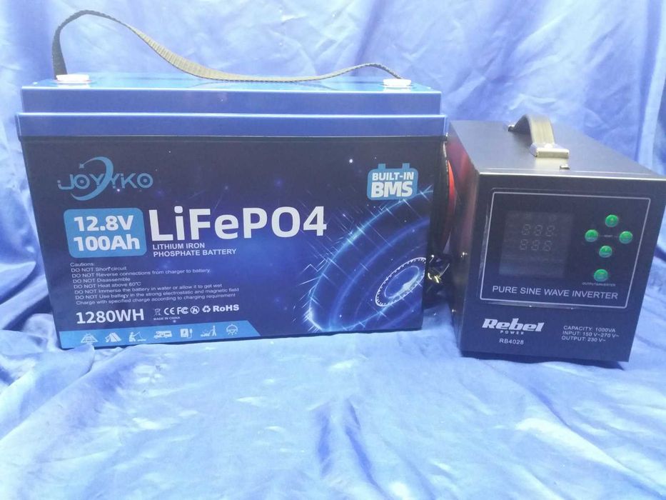 Комплект ДБЖ ИБП 1000VA+LiFePo4 12v 100ah чистый синус новое в наличии