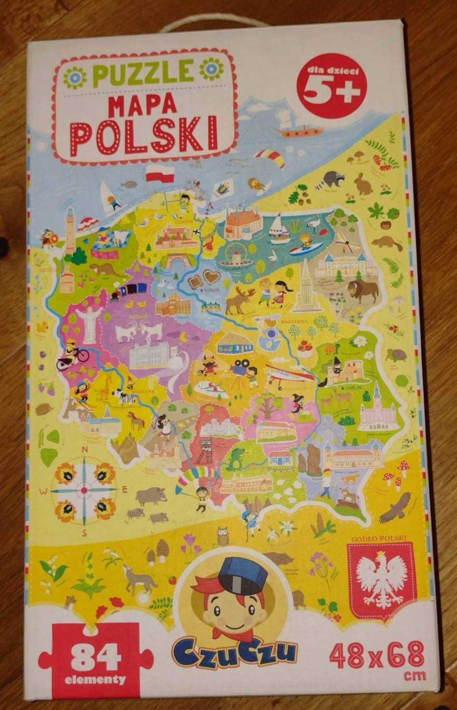 Puzzle Mapa Polski 5+ Czuczu jak nowe