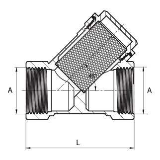 Kurek Kulowy 1/2" DN15 z Filtrem Skośnym