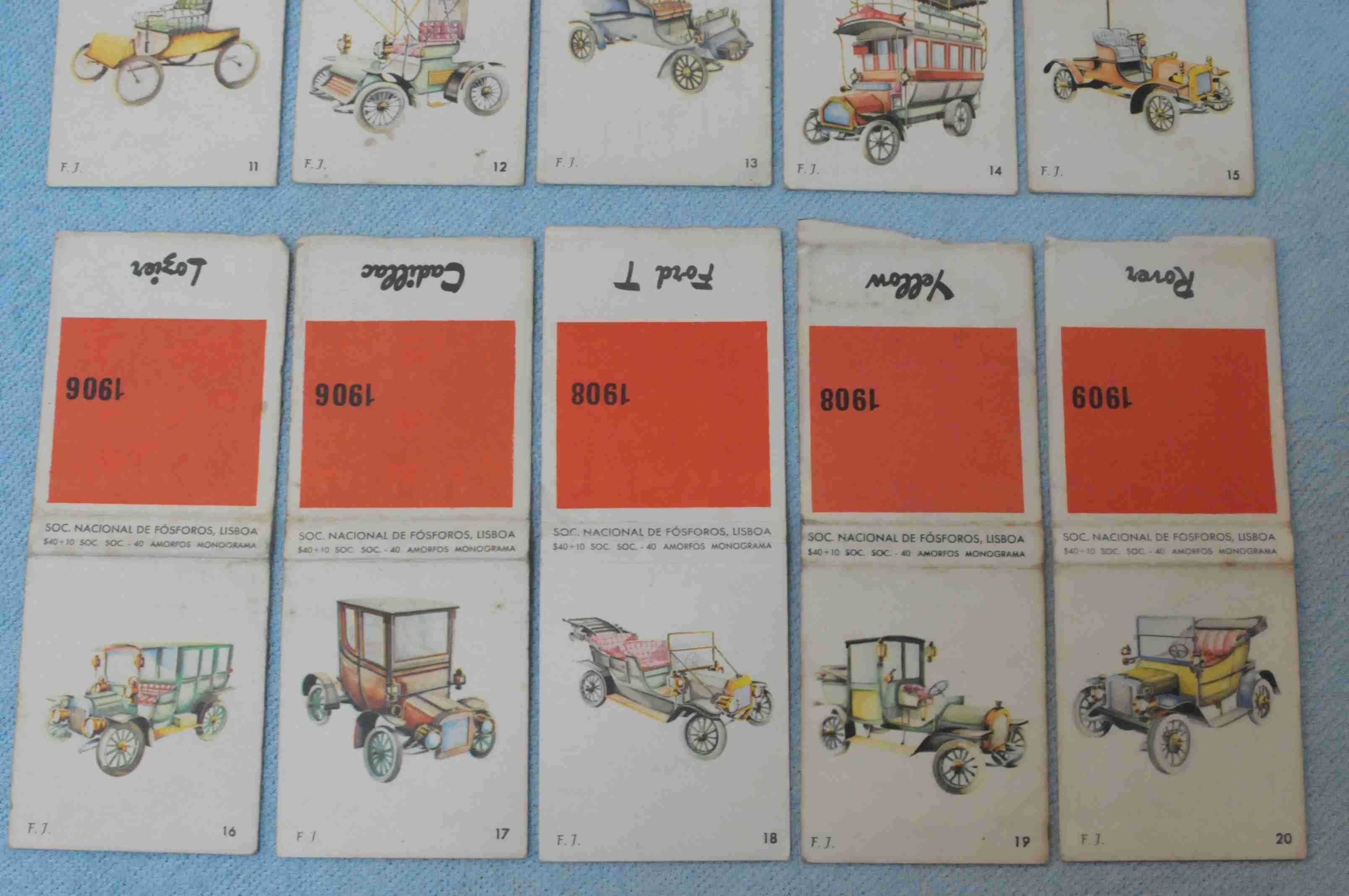 Vintage – Carteiras de fósforos - Monogramas de viaturas antigas (sv)