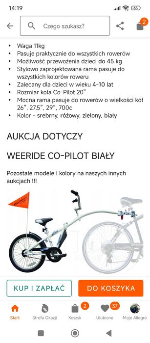 Rower doczepiany,przyczepka dla dziecka