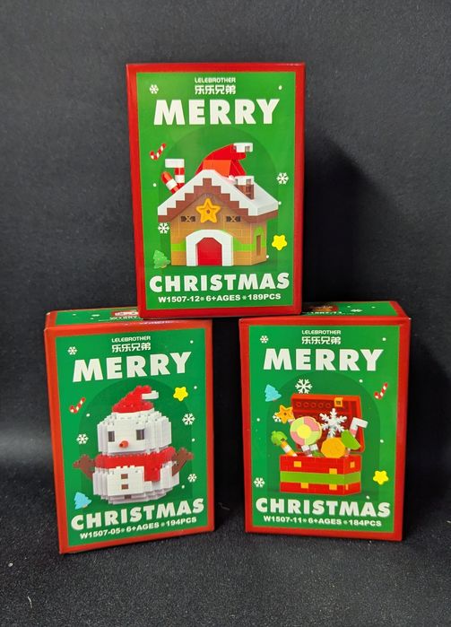 Новорічна мініфігурка Christmas 3 конструктора 170-240 деталей