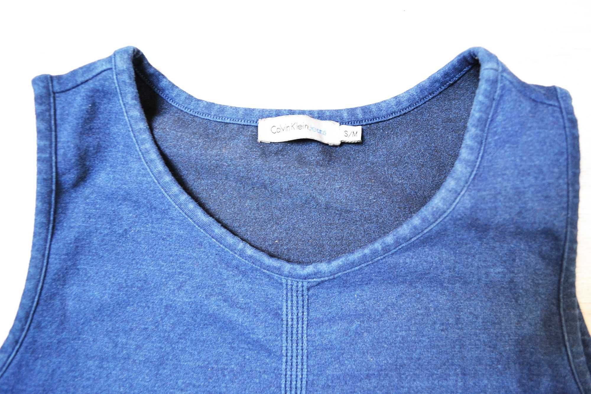 Calvin Klein Jeans S/M bluzka sweter kamizelka granatowa