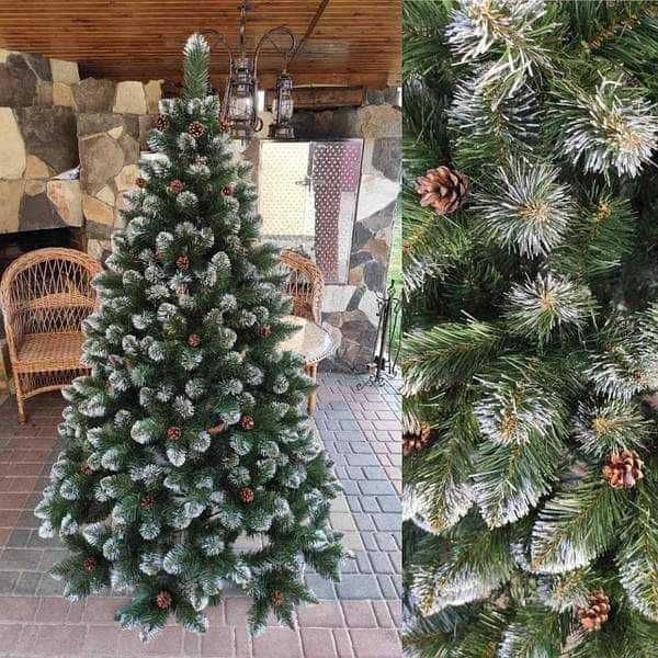 АКЦІЯ Ялинка засніжена з шишками Королева Искуственная Елка асортимент
