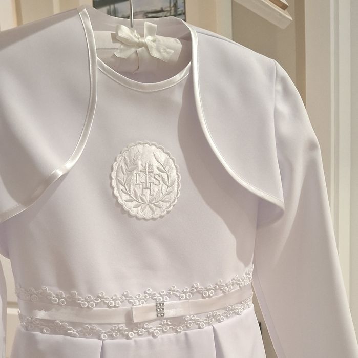 *Impressja* cudna sukienka alba komunijna bolerko torebka halka R.128