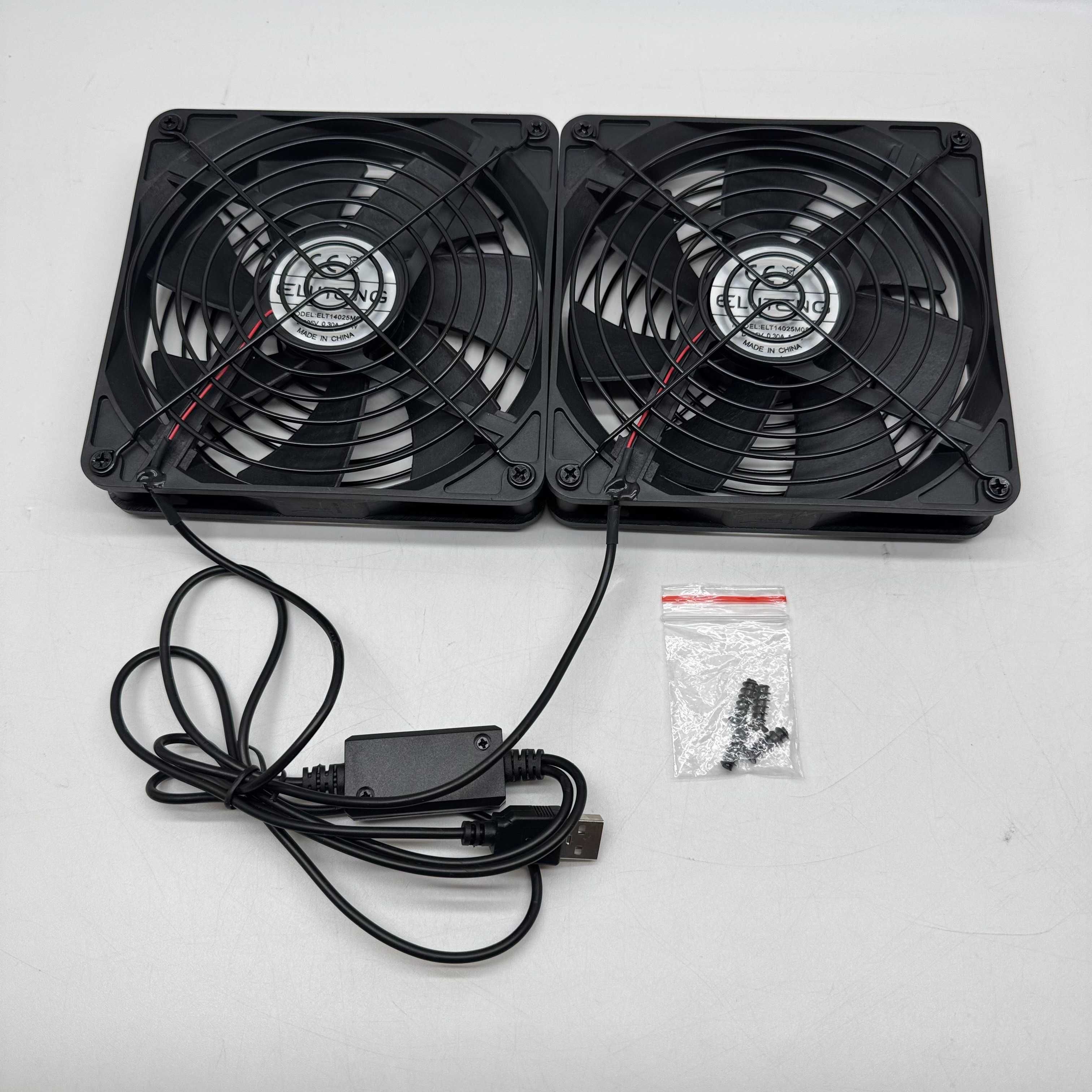 Podwójny wentylator Eluteng 120 x 120 mm na USB z 3 prędkościami